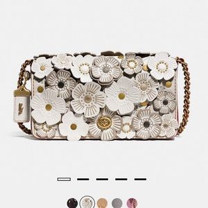 Coach Tea Rose Appliqué Dinky Cross Body Bag